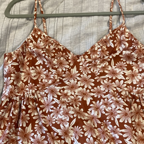 Gap brown and white floral cotton sundress, size Medium - Picture 2 of 6